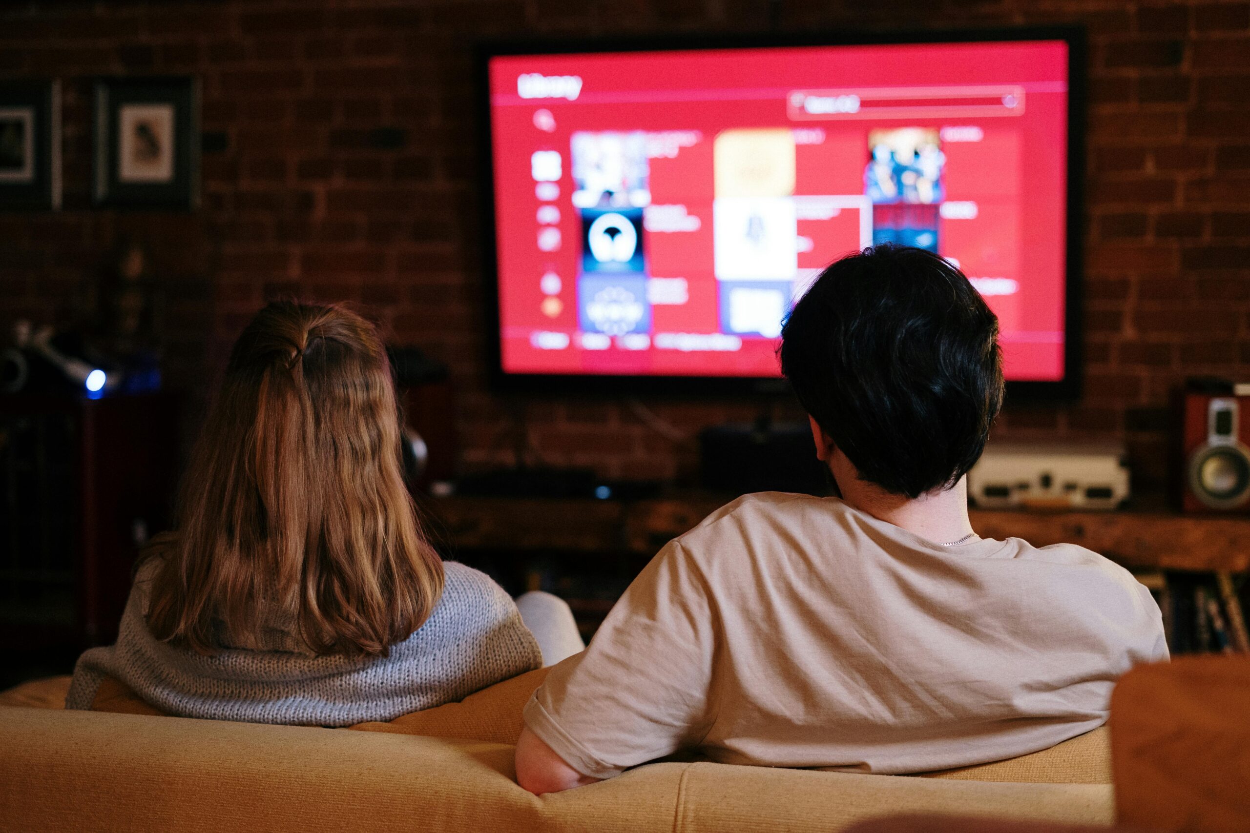 Couple relaxing and watching TV